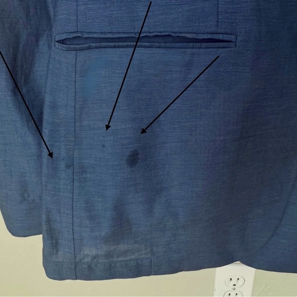 NWT JOHN VARVATOS Luxe 2 Button Cotton Blazer "Oiled Blue" Size 42 Not Pristine - Picture 11 of 14